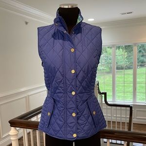 Lily Pulitzer Blake Quilted Vest in Iris Blue.  Sz S